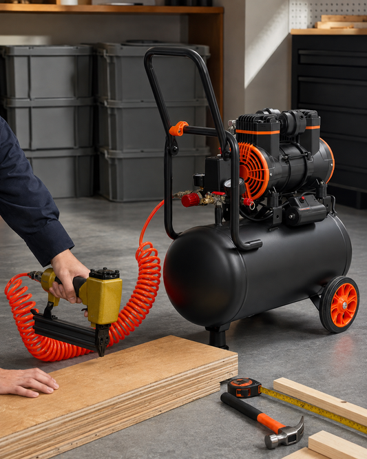 6.3 Gallon 2 HP Oil-Free Air Compressor – Portable Compressor with Wheels for Garage, Auto Repair, Painting & Pneumatic Tools